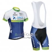 Orica Verdeedge Ropa Ciclismo Culotte Corto 2014 Mangas Cortas Blanco y Azul