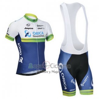 Orica Verdeedge Ropa Ciclismo Culotte Corto 2014 Mangas Cortas Blanco y Azul
