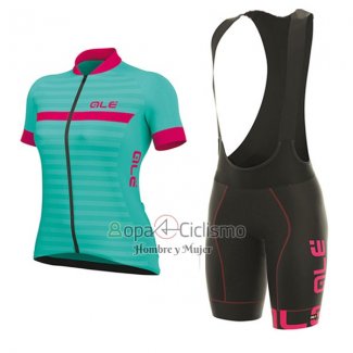 Ale Excel Riviera Ropa Ciclismo Culotte Corto 2017 Mujer Mangas Cortas Azul Claro y Rosa