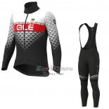 Ale Ropa Ciclismo Culotte Largo 2021 Hombre Mangas Largas Blanco Negro Rojo