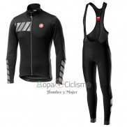 Castelli Raddoppia 2 Ropa Ciclismo Culotte Largo 2019 Hombre Mangas Largas Negro Plata