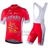 Cofidis Ropa Ciclismo Culotte Corto 2018 Mangas Cortas Confidis Rojo