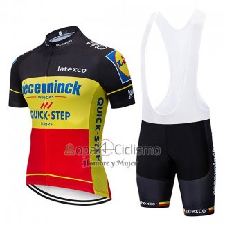 Deceuninck Quick Step Ropa Ciclismo Culotte Corto 2019 Mangas Cortas Negro AMarillo Rojo