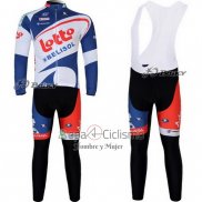 Lotto Belisol Ropa Ciclismo Culotte Largo 2012 Mangas Largas Blanco y Azul