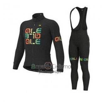 Ale Ropa Ciclismo Culotte Largo 2020 Hombre Mangas Largas Negro Verde