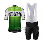 Caja Rural Ropa Ciclismo Culotte Corto 2020 Hombre Mangas Cortas Blanco Verde