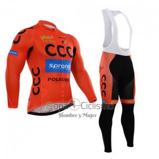 Ccc Ropa Ciclismo Culotte Largo 2015 Mangas Largas Negro y Naranja