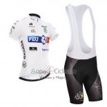 Fdj Lider Ropa Ciclismo Culotte Corto 2014 Hombre Mangas Cortas Blanco