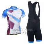 Monton Ropa Ciclismo Culotte Corto 2014 Hombre Mangas Cortas Violeta y Azul