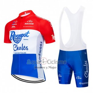 Roompot Charles Ropa Ciclismo Culotte Corto 2019 Hombre Mangas Cortas Rojo Blanco Azulmangas Cortas