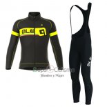 Ale Ropa Ciclismo Culotte Largo 2017 Hombre Mangas Largas Negro y AMarillo