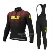 Ale Ropa Ciclismo Culotte Largo 2021 Hombre Mangas Largas Negro Rojo