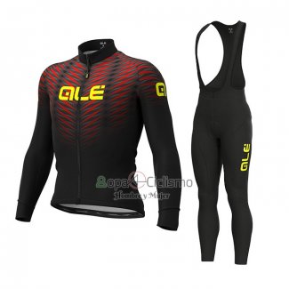 Ale Ropa Ciclismo Culotte Largo 2021 Hombre Mangas Largas Negro Rojo