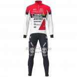 Androni Giocattoli Ropa Ciclismo Culotte Largo 2021 Hombre Mangas Largas Blanco Rojo