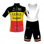 Deceuninck Quick Step Ropa Ciclismo Culotte Corto 2023 Mangas Cortas AMarillo Rojo