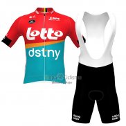 Lotto Dstny Ropa Ciclismo Culotte Corto 2023 Mangas Cortas Rojo Azur2