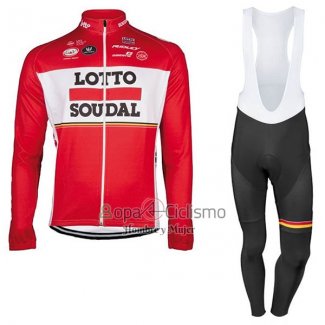 Lotto Soudal Ropa Ciclismo Culotte Largo 2017 Mangas Largas Ml Rojo