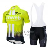 Sunweb Ropa Ciclismo Culotte Corto 2019 Mangas Cortas AMarillo Blanco