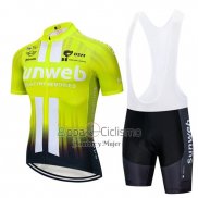 Sunweb Ropa Ciclismo Culotte Corto 2019 Mangas Cortas AMarillo Blanco