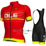 Ale Ropa Ciclismo Culotte Corto 2018 Hombre Mangas Cortas Rojo y AMarillo