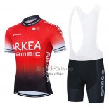 Arkea Samsic Ropa Ciclismo Culotte Corto 2021 Mangas Cortas Rojo Negro