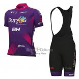 Burgos BH Ropa Ciclismo Culotte Corto 2022 Hombre Mangas Cortas Violeta Fucsia