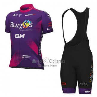 Burgos BH Ropa Ciclismo Culotte Corto 2022 Hombre Mangas Cortas Violeta Fucsia
