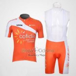 Cofidis Ropa Ciclismo Culotte Corto 2012 Mangas Cortas Naranja