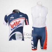 Lotto Belisol Ropa Ciclismo Culotte Corto 2012 Mangas Cortas Blanco y Azul