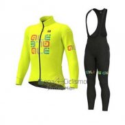Ale Ropa Ciclismo Culotte Largo 2020 Hombre Mangas Largas AMarillo Verde