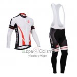 Castelli Ropa Ciclismo Culotte Largo 2014 Hombre Mangas Largas Blanco y Negro