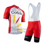 Cofidis Ropa Ciclismo Culotte Corto 2020 Mangas Cortas Rojo Blanco