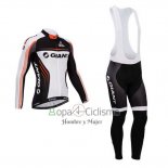 Giant Ropa Ciclismo Culotte Largo 2014 Hombre Mangas Largas Blanco y Negro