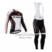 Giant Ropa Ciclismo Culotte Largo 2014 Hombre Mangas Largas Blanco y Negro