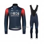 Ineos Grenadiers Ropa Ciclismo Culotte Largo 2023 Mangas Largas Negro Rojo