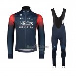 Ineos Grenadiers Ropa Ciclismo Culotte Largo 2023 Mangas Largas Negro Rojo