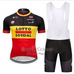 Lotto Soudal Ropa Ciclismo Culotte Corto 2018 Mangas Cortas Negro AMarillo Rojo