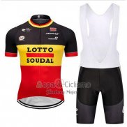 Lotto Soudal Ropa Ciclismo Culotte Corto 2018 Mangas Cortas Negro AMarillo Rojo