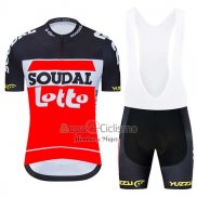 Lotto Soudal Ropa Ciclismo Culotte Corto 2020 Mangas Cortas Negro Blanco Rojo