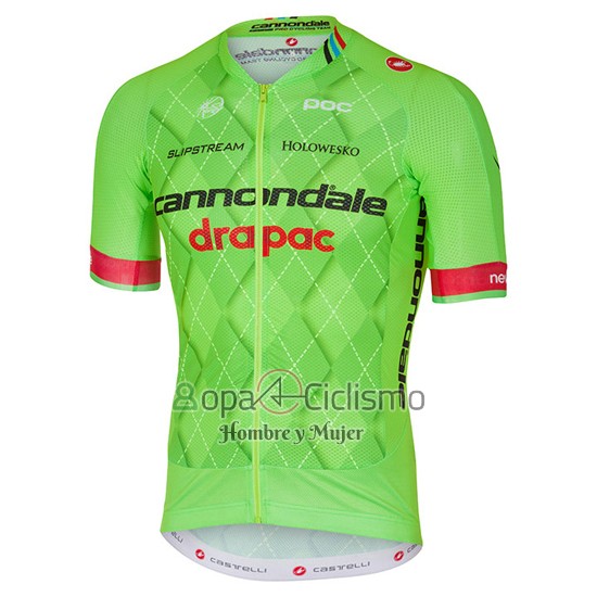 Cannondale Drapac Ropa Ciclismo Culotte Corto 2016 Hombre Mangas Cortas Verde y Negro