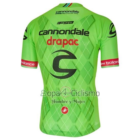 Cannondale Drapac Ropa Ciclismo Culotte Corto 2016 Hombre Mangas Cortas Verde y Negro