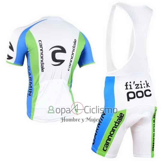 Cannondale Ropa Ciclismo Culotte Corto 2015 Hombre Mangas Cortas Verde y Blanco