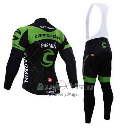 Cannondale Ropa Ciclismo Culotte Largo 2015 Hombre Mangas Largas Verde y Negro