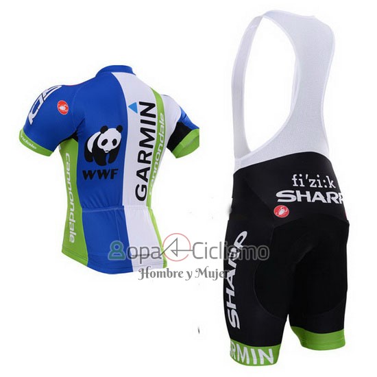 Garmin Ropa Ciclismo Culotte Corto 2015 Hombre Mangas Cortas Azul y Blanco