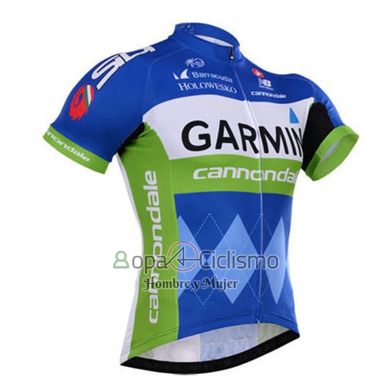 Garmin Ropa Ciclismo Culotte Corto 2015 Hombre Mangas Cortas Azul y Blanco