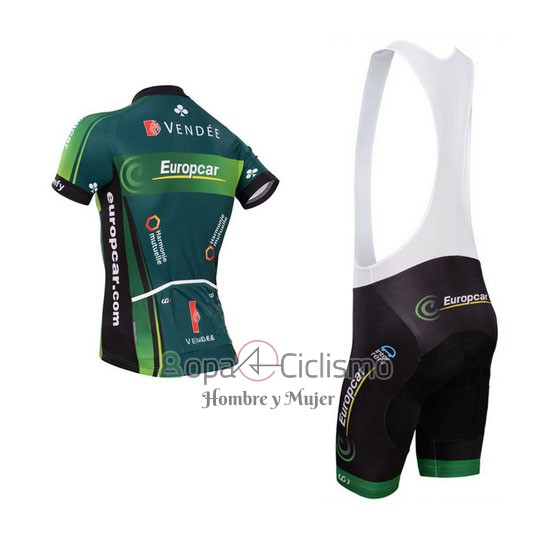 Europcar Ropa Ciclismo Culotte Corto 2014 Hombre Mangas Cortas Verde