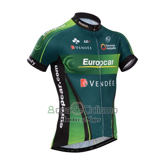 Europcar Ropa Ciclismo Culotte Corto 2014 Hombre Mangas Cortas Verde