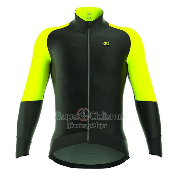 Ale Camo Ropa Ciclismo Culotte Largo 2017 Hombre Mangas Largas ALE Gorrao Nord Negro y AMarillo
