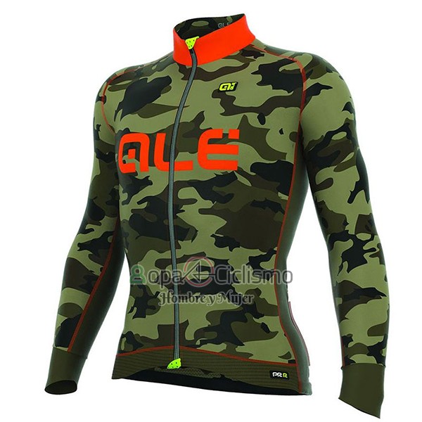 Ale Camo Ropa Ciclismo Culotte Largo 2017 Hombre Mangas Largas Naranja y Negro