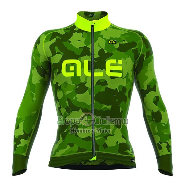 Ale Camo Ropa Ciclismo Culotte Largo 2017 Hombre Mangas Largas Verde y AMarillo